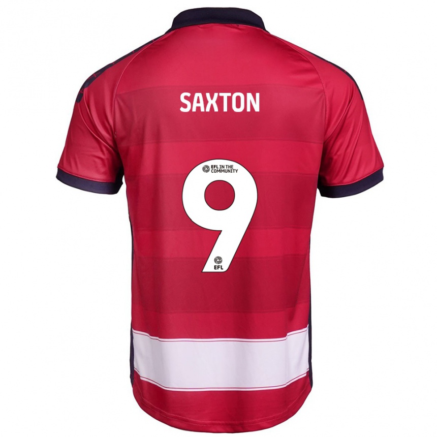 גברים כדורגל Jasmine Saxton #9 אדום לבן ג'רזי ביתית 2025/26