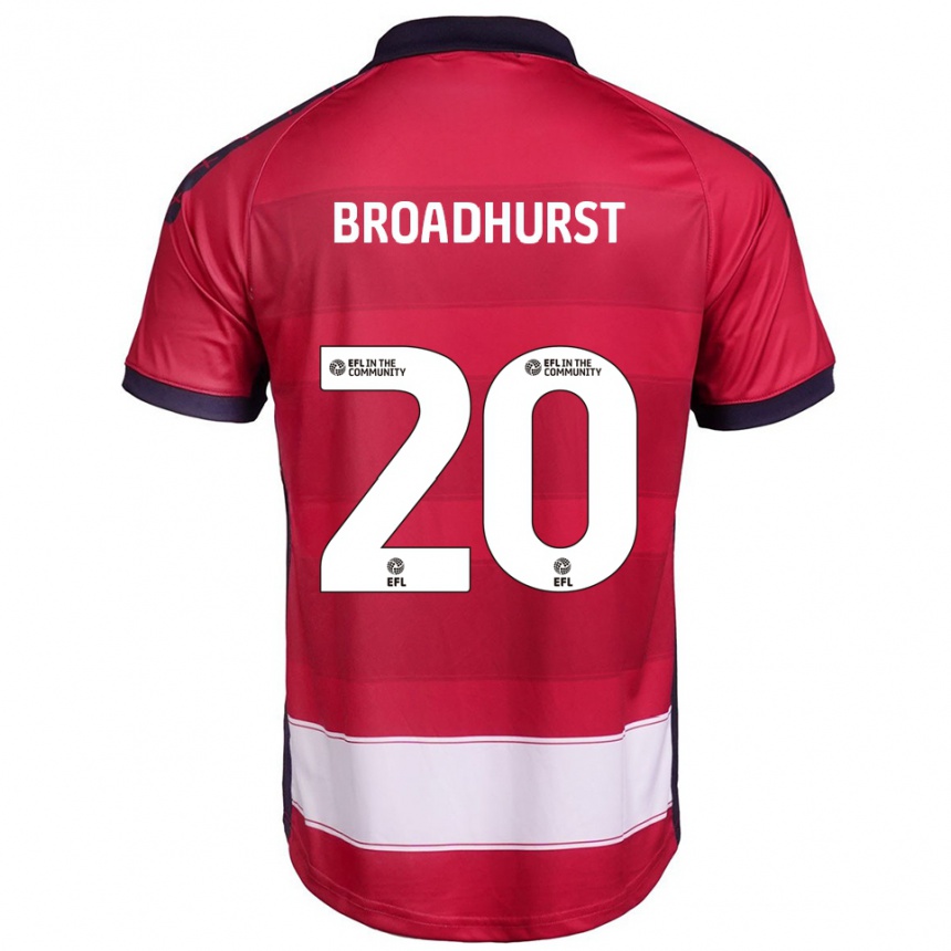 גברים כדורגל Lilli-Mae Broadhurst #20 אדום לבן ג'רזי ביתית 2025/26