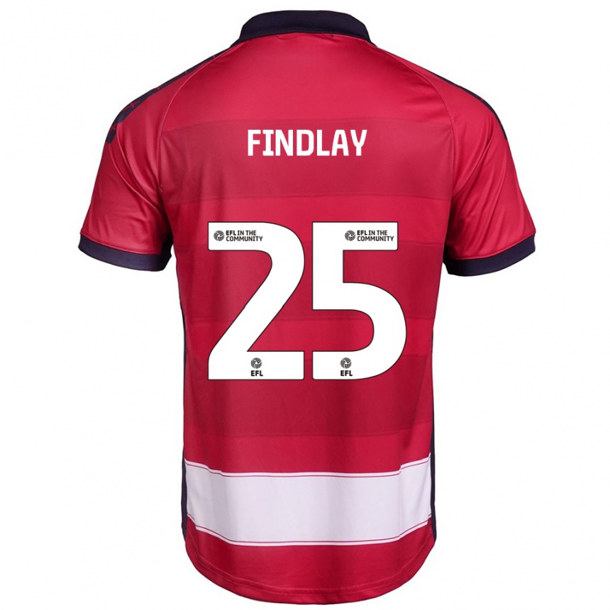 גברים כדורגל Holly Findlay #25 אדום לבן ג'רזי ביתית 2025/26