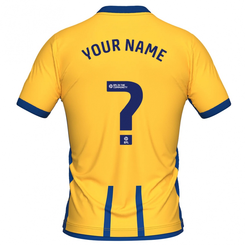 גברים כדורגל השם שלך #0 צהוב כחול ג'רזי ביתית 2025/26