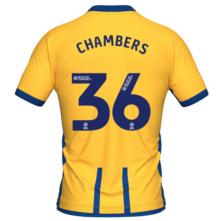 גברים כדורגל Jayden Chambers #36 צהוב כחול ג'רזי ביתית 2025/26