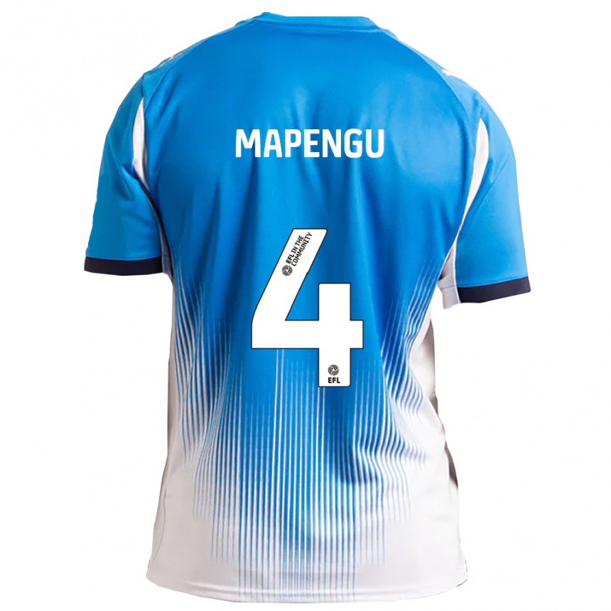 גברים כדורגל Nathaniel Mapengu #4 כחול לבן ג'רזי ביתית 2025/26