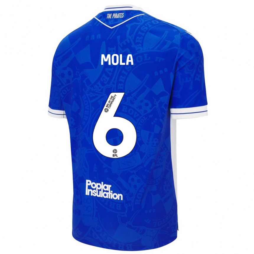 גברים כדורגל קלינטון מולה #6 כחול לבן ג'רזי ביתית 2025/26