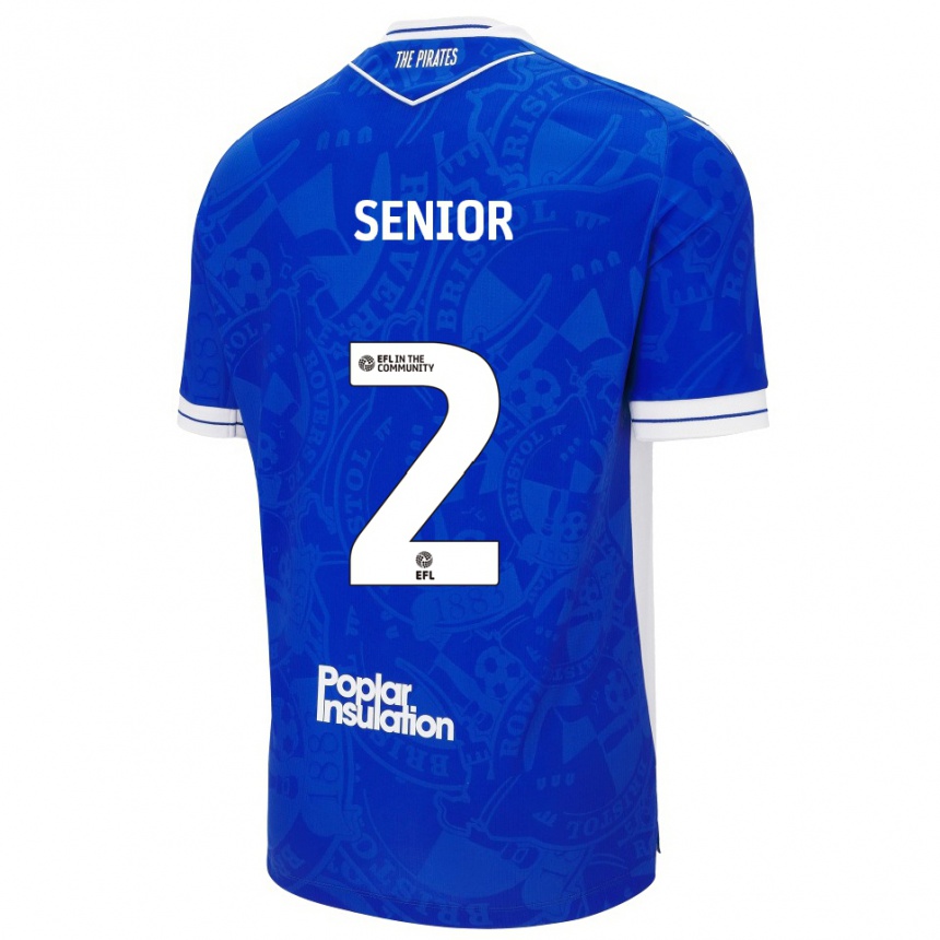 גברים כדורגל ג'ואל שניור #2 כחול לבן ג'רזי ביתית 2025/26