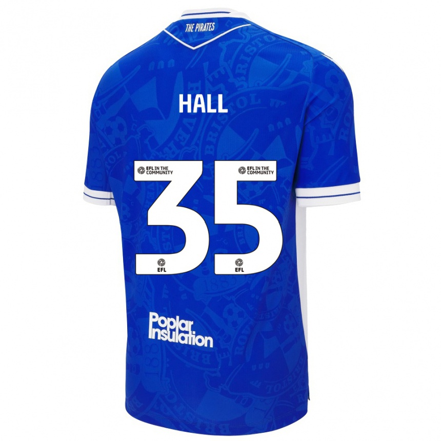 גברים כדורגל Matt Hall #35 כחול לבן ג'רזי ביתית 2025/26