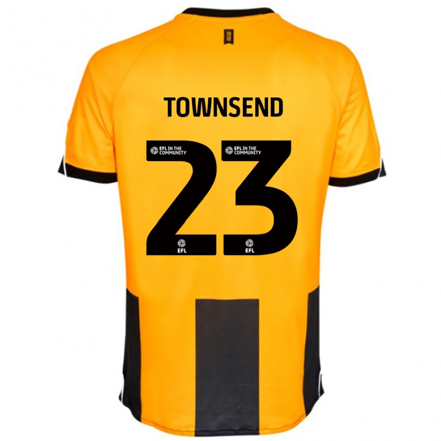 גברים כדורגל Eleanor Townsend #23 כתום שחור ג'רזי ביתית 2025/26