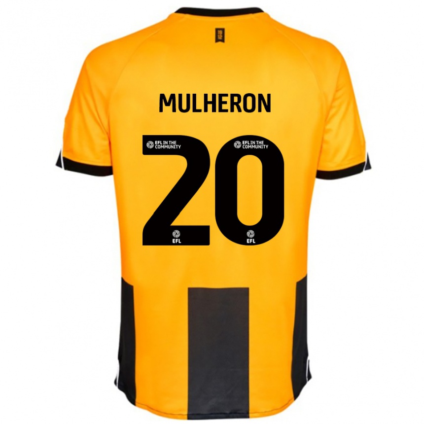 גברים כדורגל Bronwyn Mulheron #20 כתום שחור ג'רזי ביתית 2025/26 גברים כדורגל Bronwyn Mulheron #20 כתום שחור ג'רזי ביתית 2025/26