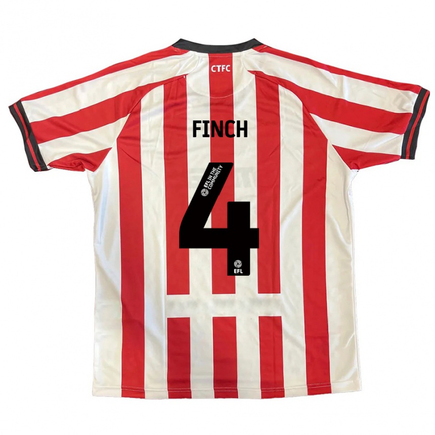 גברים כדורגל Holly Finch #4 אדום לבן שחור ג'רזי ביתית 2025/26