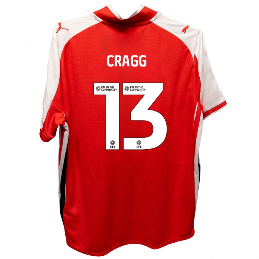 גברים כדורגל Rio Cragg #13 אדום לבן ג'רזי ביתית 2025/26