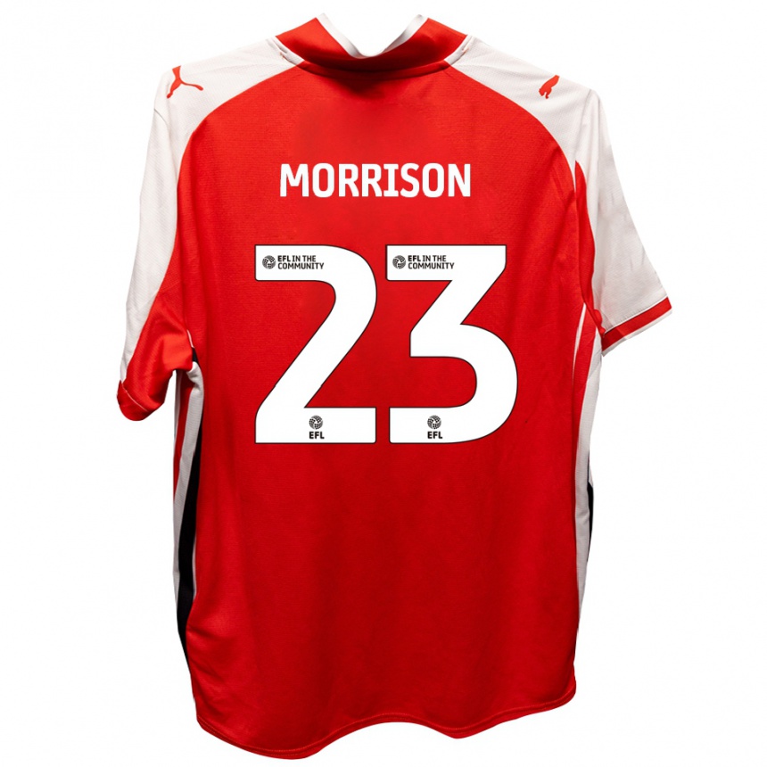 גברים כדורגל George Morrison #23 אדום לבן ג'רזי ביתית 2025/26