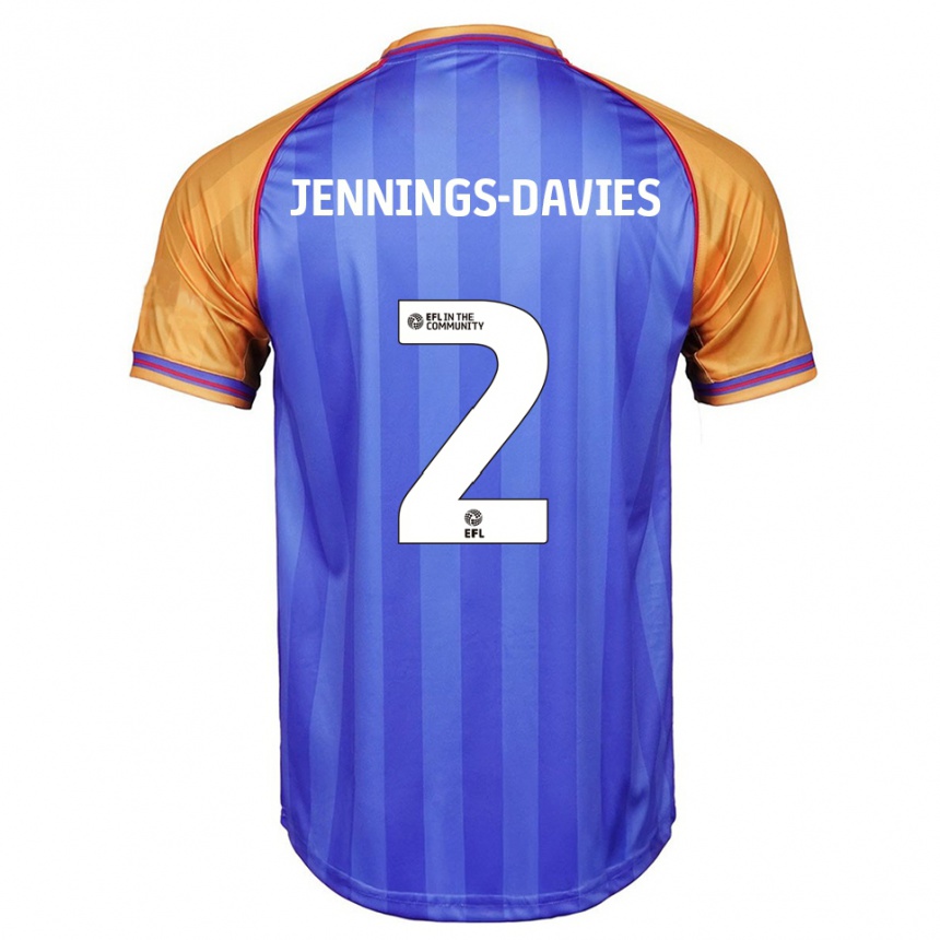 גברים כדורגל Emily-Grace Jennings-Davies #2 כחול כתום ג'רזי ביתית 2025/26