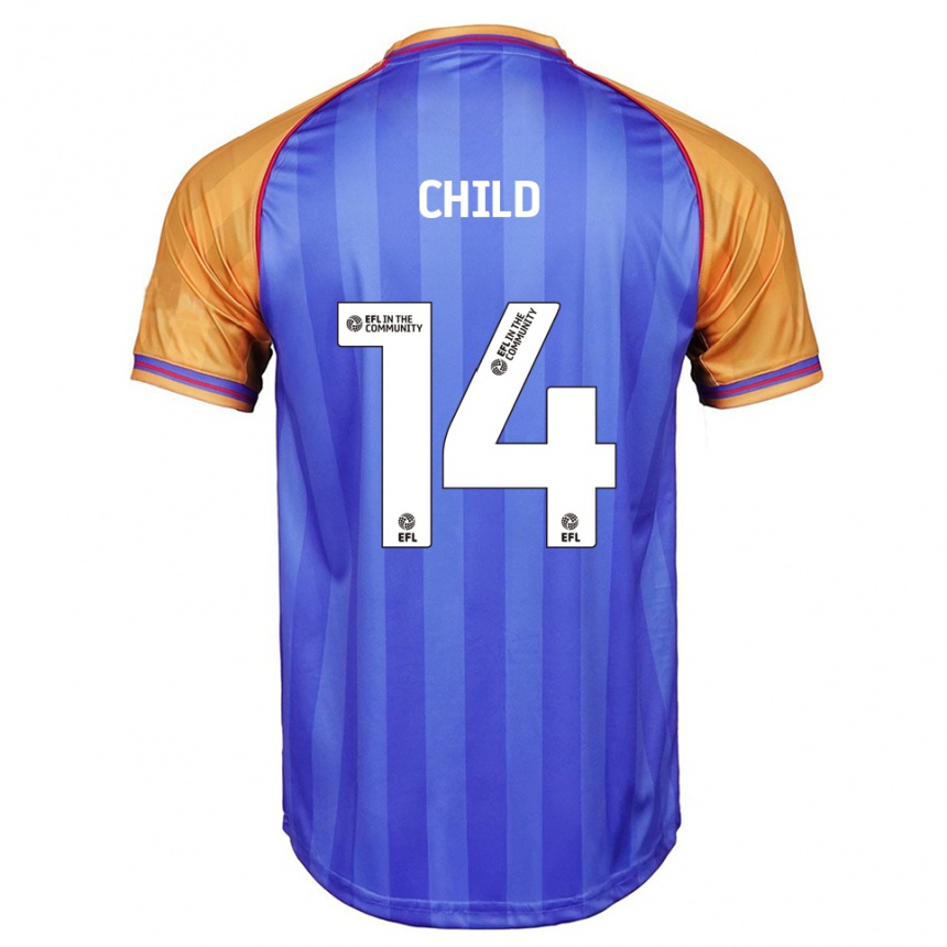 גברים כדורגל Zoe Child #14 כחול כתום ג'רזי ביתית 2025/26