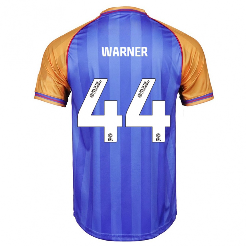 גברים כדורגל James Warner #44 כחול כתום ג'רזי ביתית 2025/26