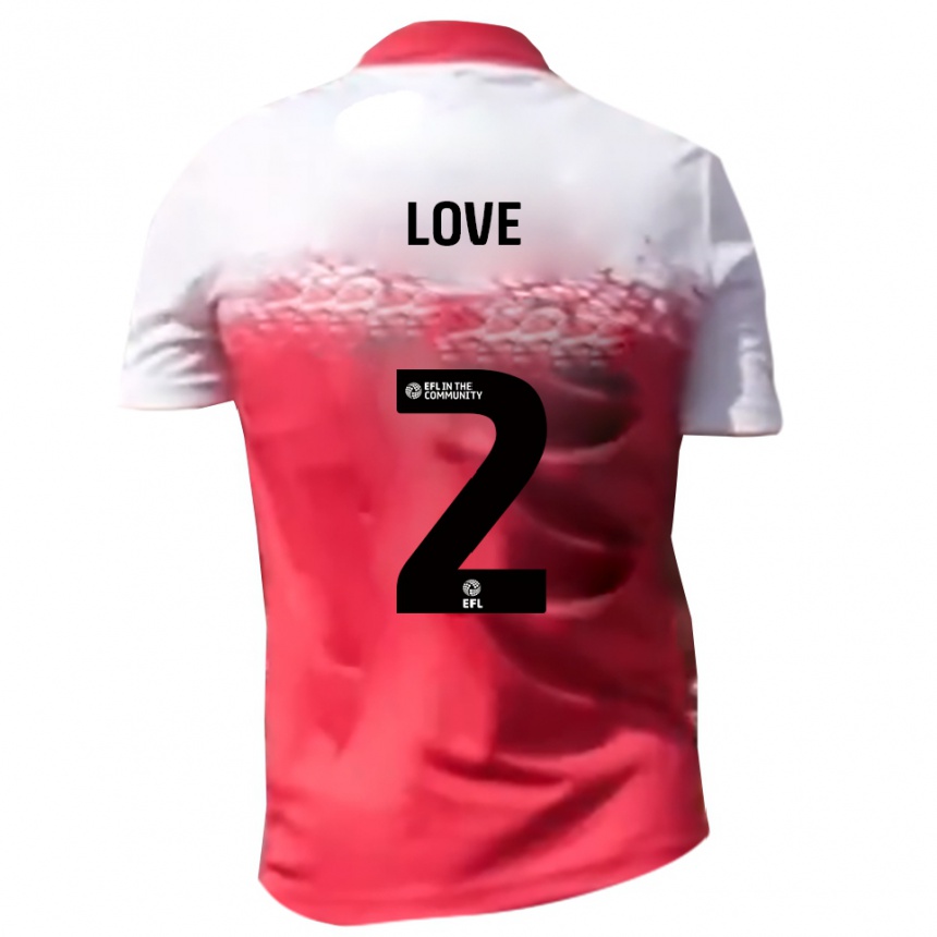 גברים כדורגל Donald Love #2 אדום לבן ג'רזי ביתית 2025/26