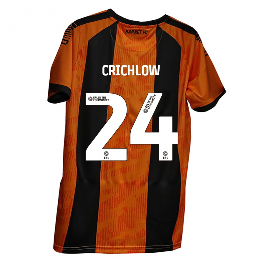 גברים כדורגל Romoney Crichlow #24 כתום שחור ג'רזי ביתית 2025/26