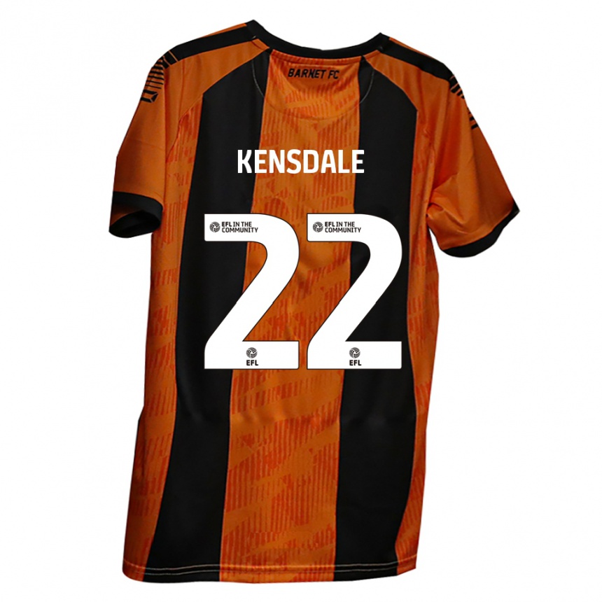 גברים כדורגל Ollie Kensdale #22 כתום שחור ג'רזי ביתית 2025/26