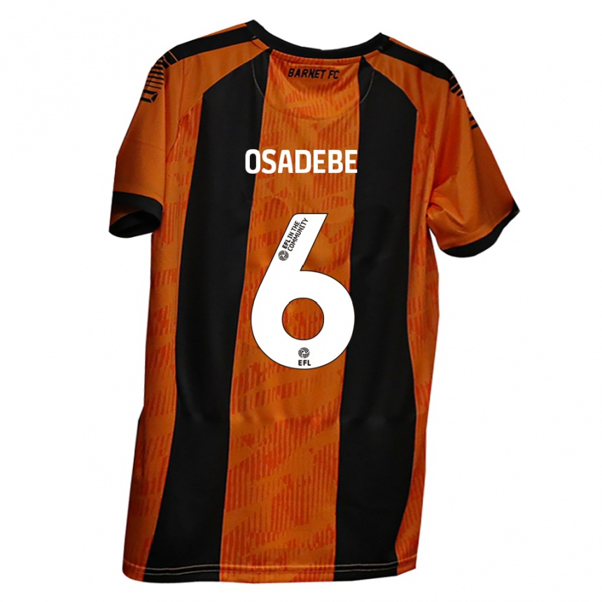 גברים כדורגל עמנואל אוסאדבה #6 כתום שחור ג'רזי ביתית 2025/26