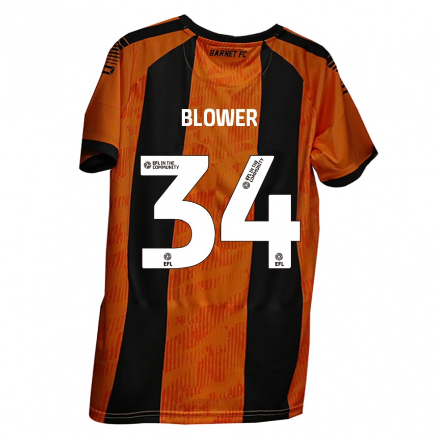 גברים כדורגל Jack Blower #34 כתום שחור ג'רזי ביתית 2025/26