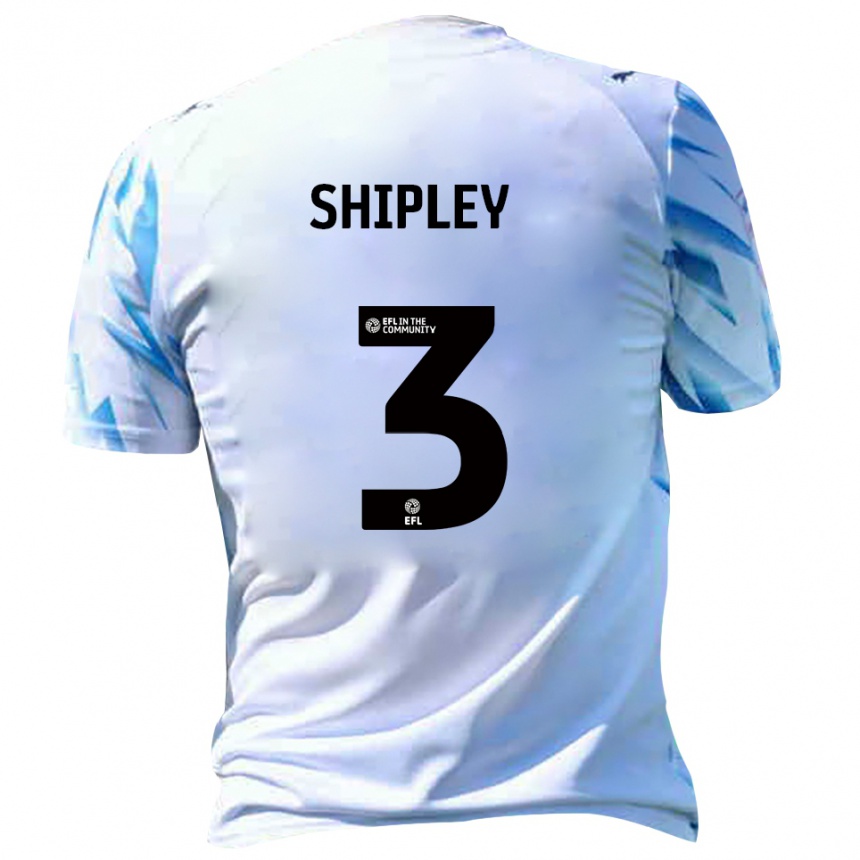 גברים כדורגל לואיס שיפלי #3 לבן תכלת ג'רזי ביתית 2025/26