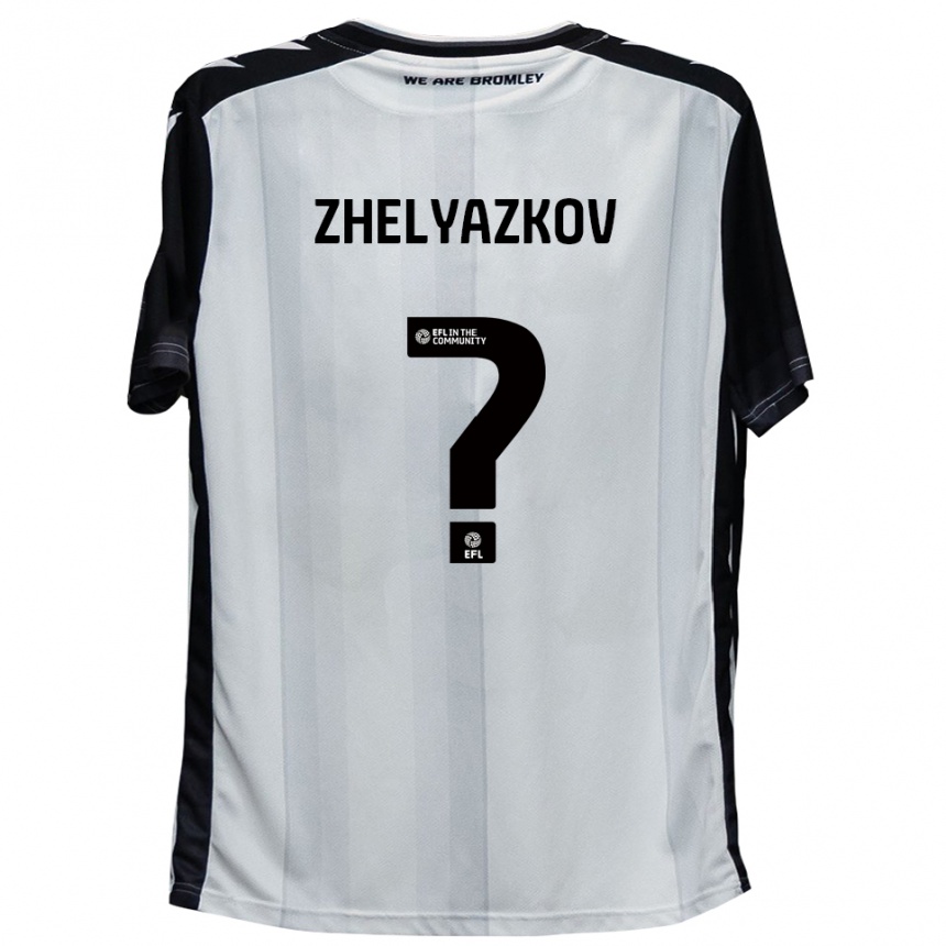 גברים כדורגל Zhechko Zhelyazkov #0 לבן שחור ג'רזי ביתית 2025/26