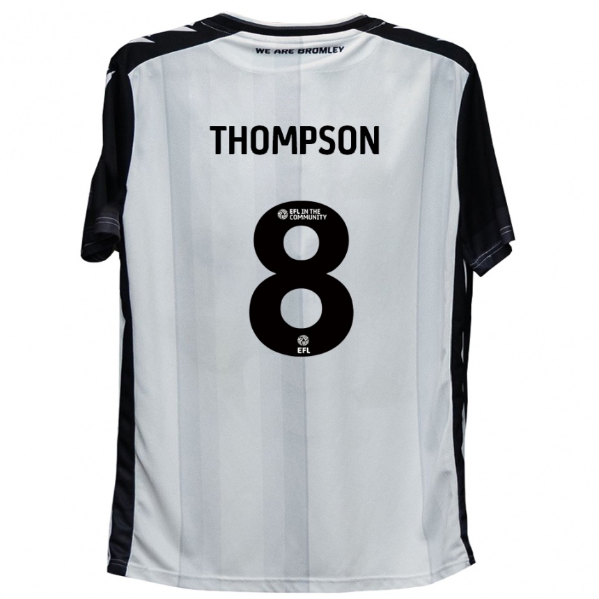 גברים כדורגל Ben Thompson #8 לבן שחור ג'רזי ביתית 2025/26