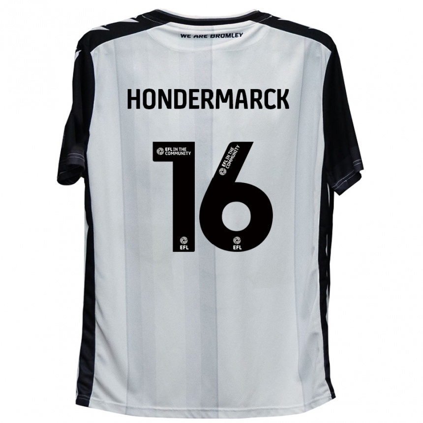 גברים כדורגל William Hondermarck #16 לבן שחור ג'רזי ביתית 2025/26