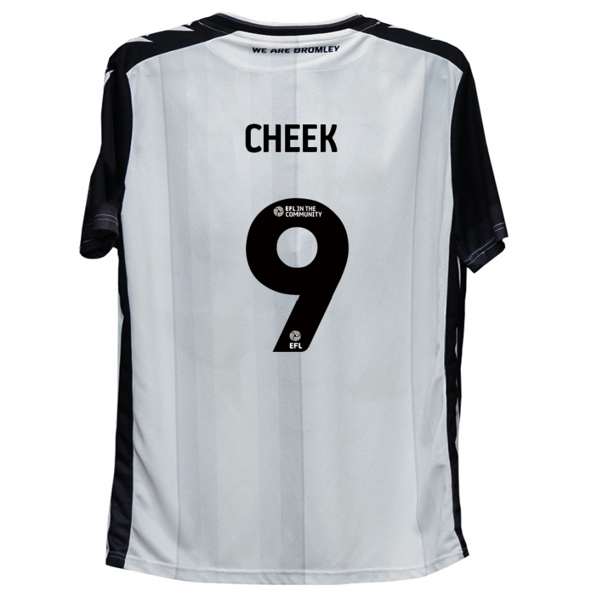 גברים כדורגל מיכאל צ׳יק #9 לבן שחור ג'רזי ביתית 2025/26