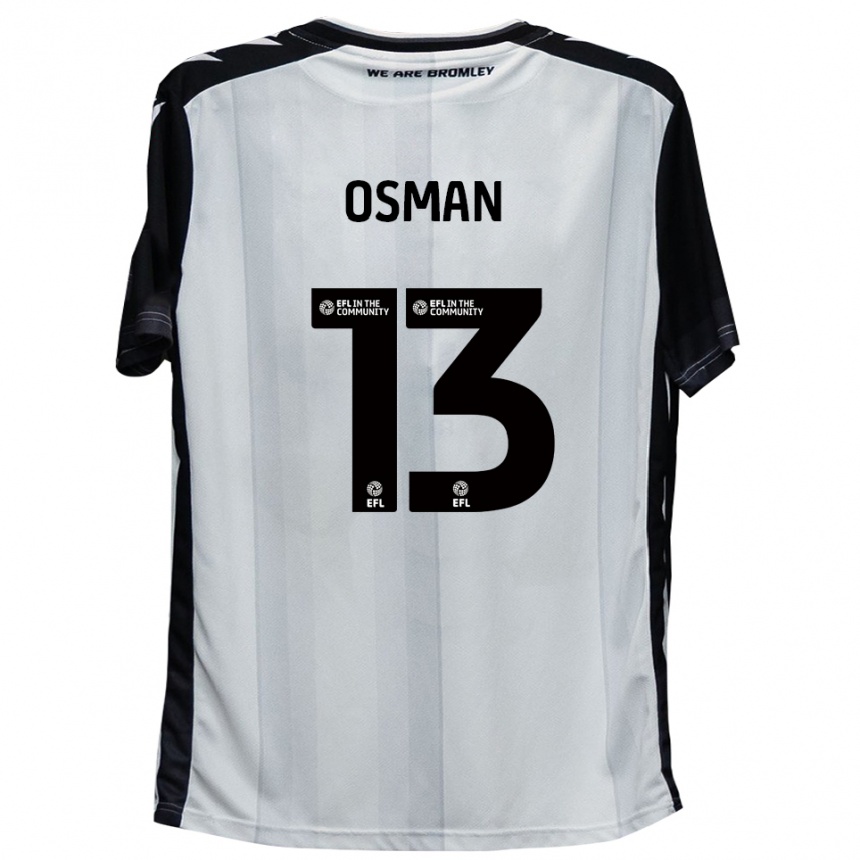 גברים כדורגל Cemal Osman #13 לבן שחור ג'רזי ביתית 2025/26