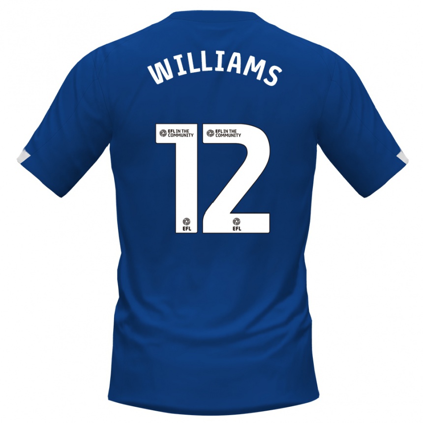 גברים כדורגל Tyrone Williams #12 כחול לבן ג'רזי ביתית 2025/26