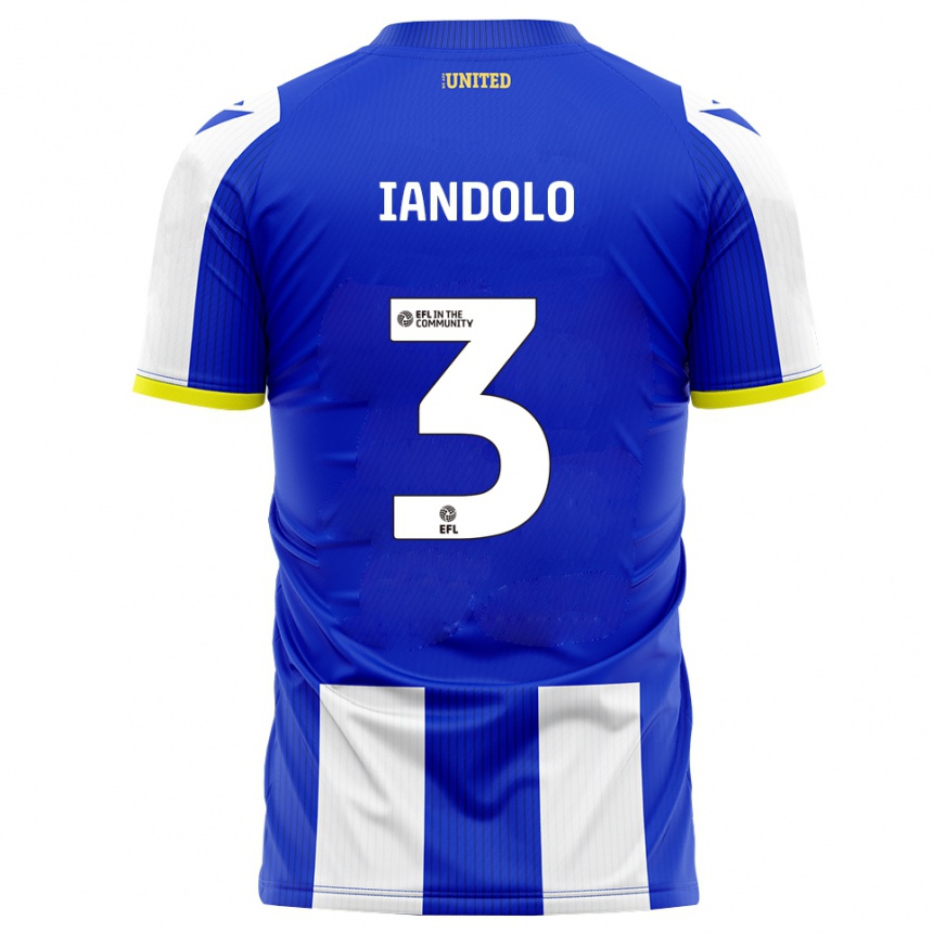 גברים כדורגל אליס ינדולו #3 כחול לבן ג'רזי ביתית 2025/26