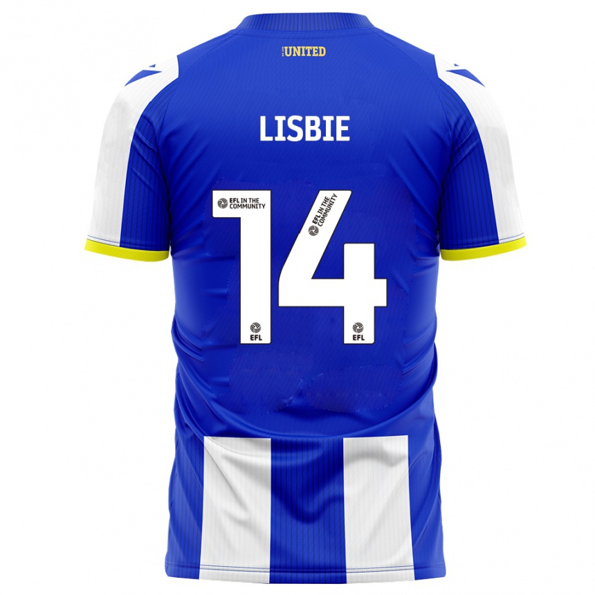 גברים כדורגל Kyreece Lisbie #14 כחול לבן ג'רזי ביתית 2025/26