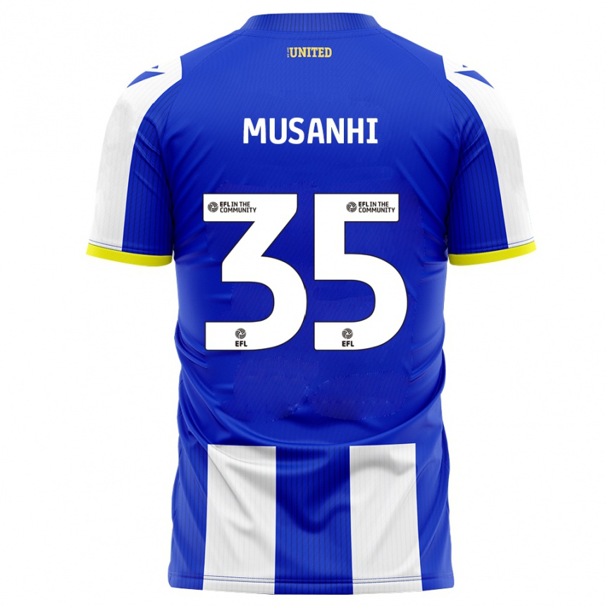 גברים כדורגל Kurai Musanhi #35 כחול לבן ג'רזי ביתית 2025/26