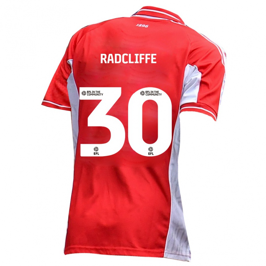 גברים כדורגל Ben Radcliffe #30 אדום לבן ג'רזי ביתית 2025/26