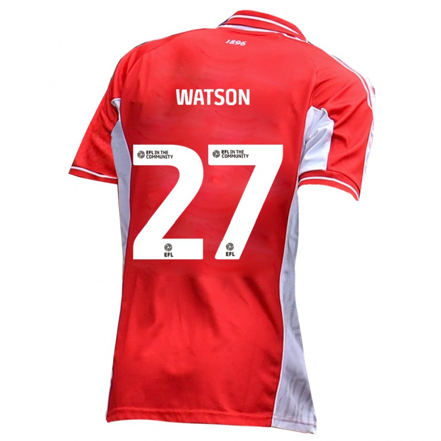 גברים כדורגל לואי ווטסון #27 אדום לבן ג'רזי ביתית 2025/26