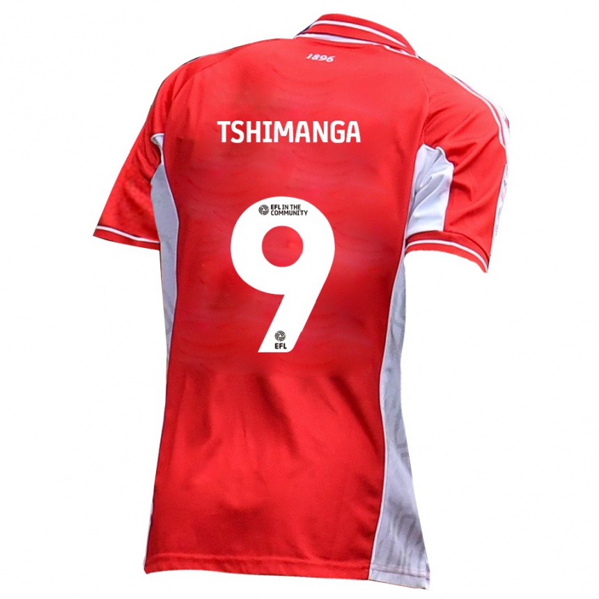 גברים כדורגל קאבונגו טשימנגה #9 אדום לבן ג'רזי ביתית 2025/26