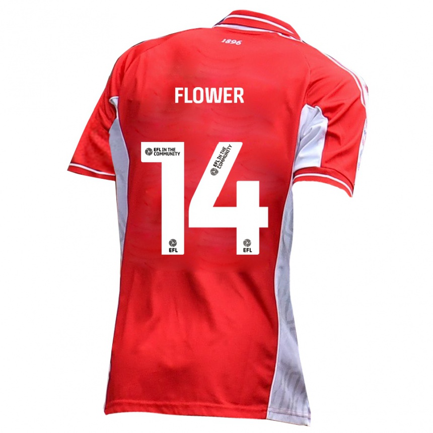 גברים כדורגל לואיס פרח #14 אדום לבן ג'רזי ביתית 2025/26