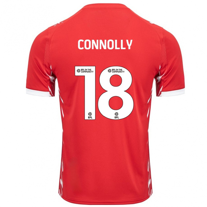 גברים כדורגל James Connolly #18 אדום לבן ג'רזי ביתית 2025/26