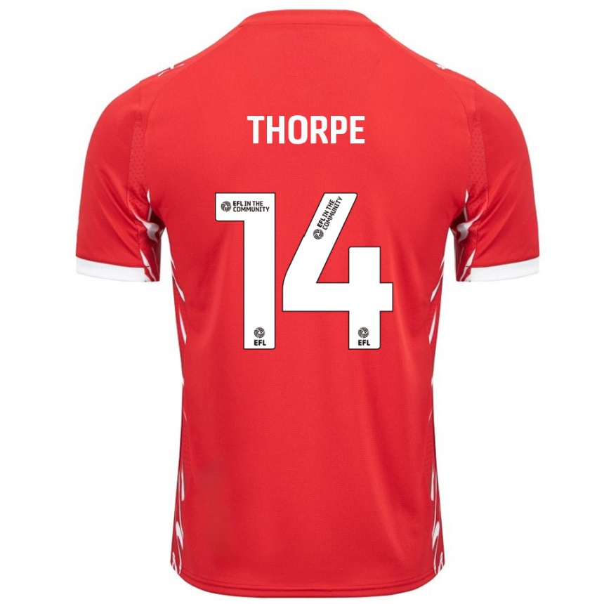 גברים כדורגל איידן ת׳ורפ #14 אדום לבן ג'רזי ביתית 2025/26