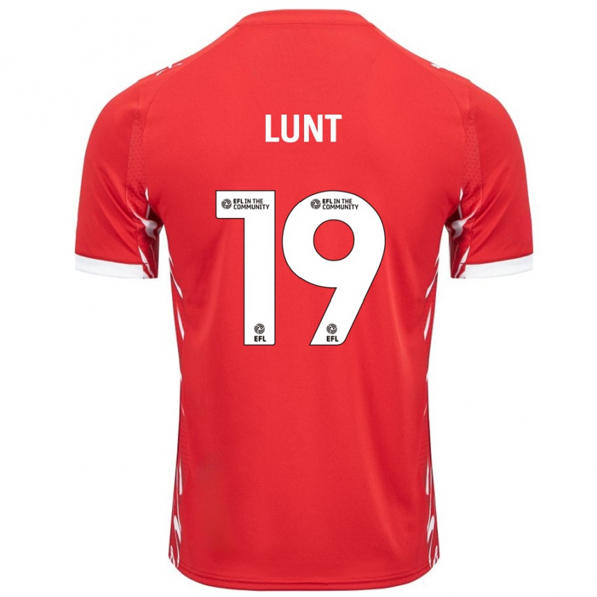 גברים כדורגל אוון אלן לונט #19 אדום לבן ג'רזי ביתית 2025/26