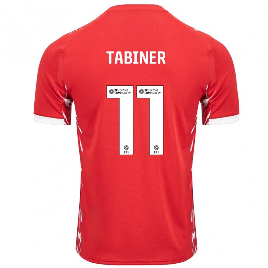 גברים כדורגל ג'ואל טבינר #11 אדום לבן ג'רזי ביתית 2025/26