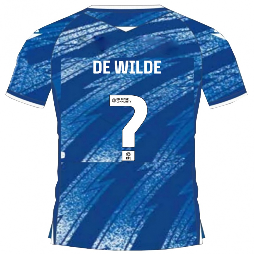 גברים כדורגל William De Wilde #0 כחול לבן ג'רזי ביתית 2025/26