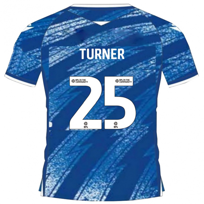גברים כדורגל Jake Turner #25 כחול לבן ג'רזי ביתית 2025/26