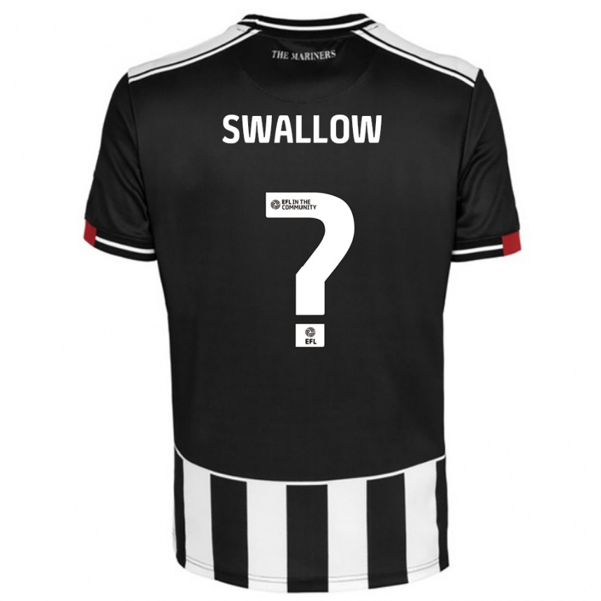 גברים כדורגל Ray Swallow #0 שחור לבן אדום ג'רזי ביתית 2025/26