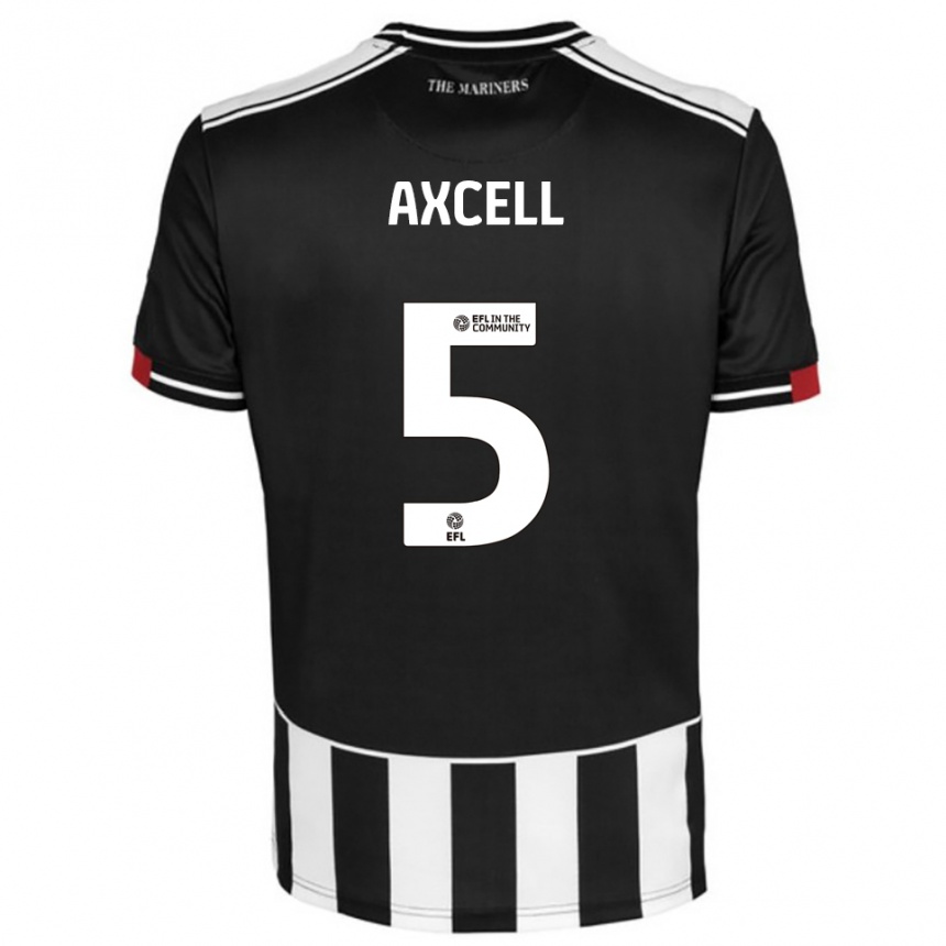 גברים כדורגל Finley Axcell #5 שחור לבן אדום ג'רזי ביתית 2025/26