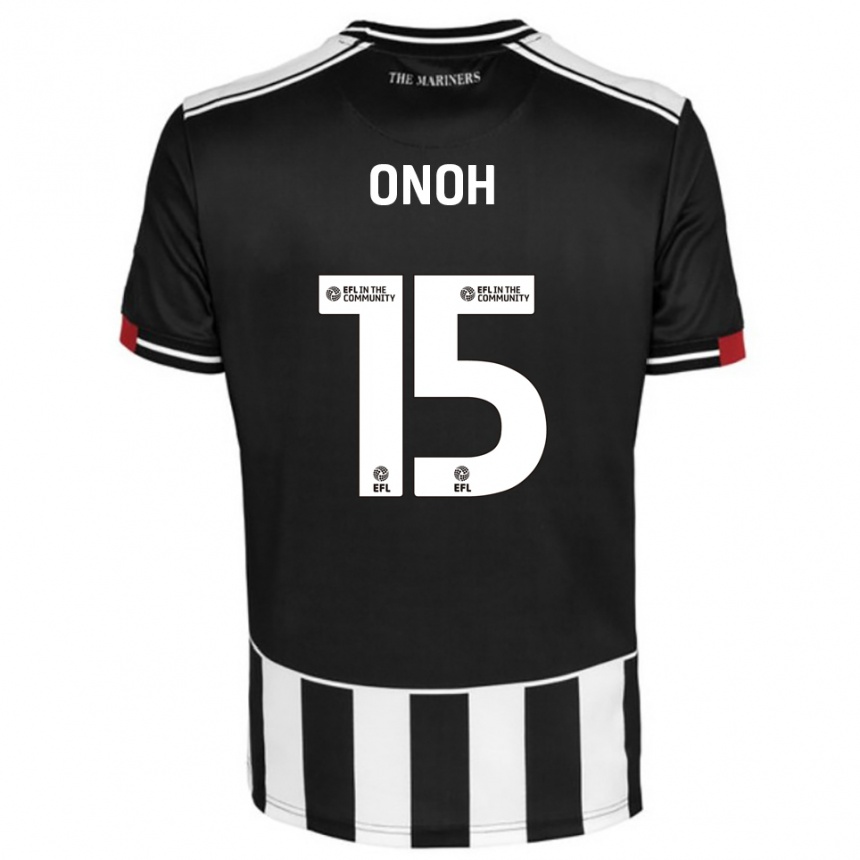 גברים כדורגל Fortune Onoh #15 שחור לבן אדום ג'רזי ביתית 2025/26
