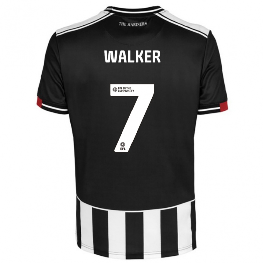 גברים כדורגל Jamie Walker #7 שחור לבן אדום ג'רזי ביתית 2025/26