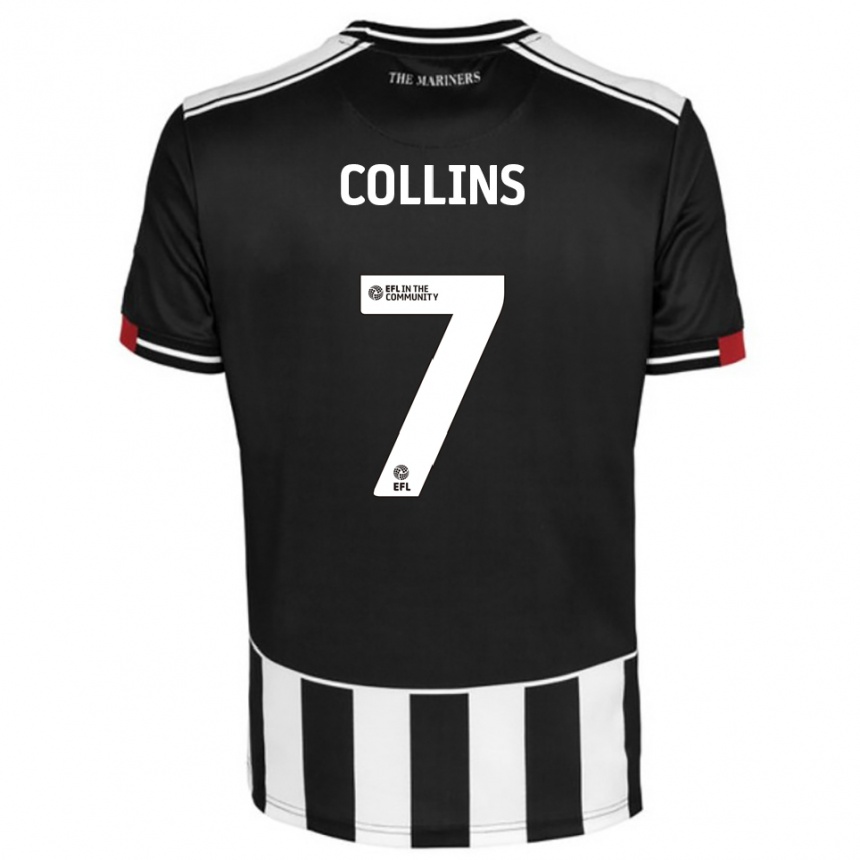 גברים כדורגל Jack Collins #7 שחור לבן אדום ג'רזי ביתית 2025/26