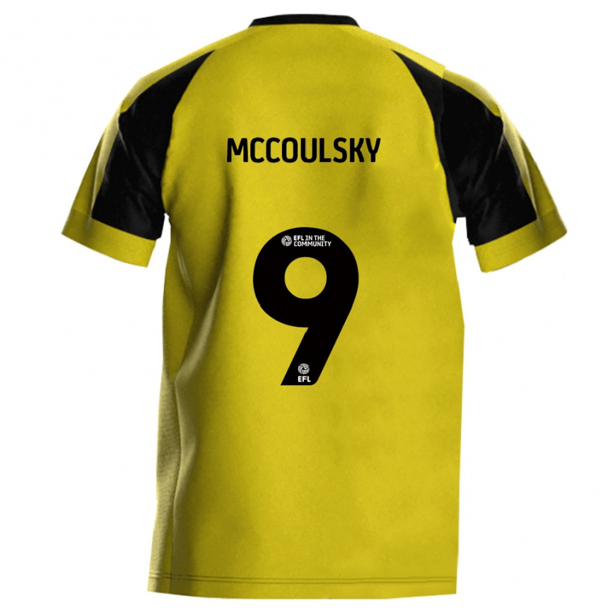 גברים כדורגל Shawn Mccoulsky #9 צהוב אפור ג'רזי ביתית 2025/26