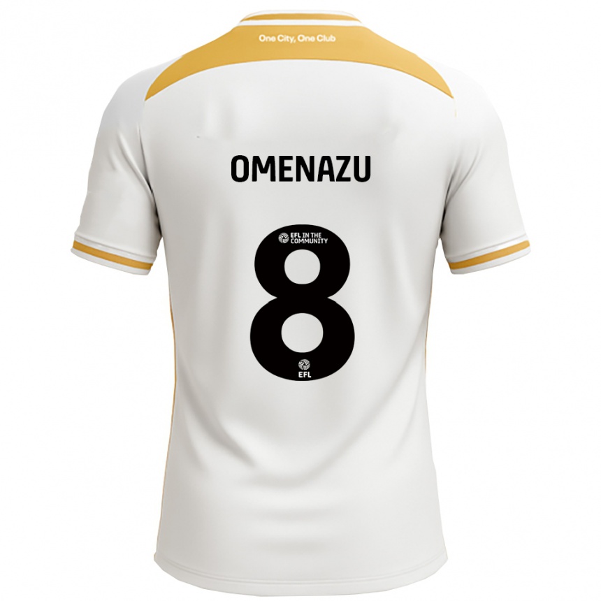 גברים כדורגל Favour Omenazu #8 לבן זהב ג'רזי ביתית 2025/26