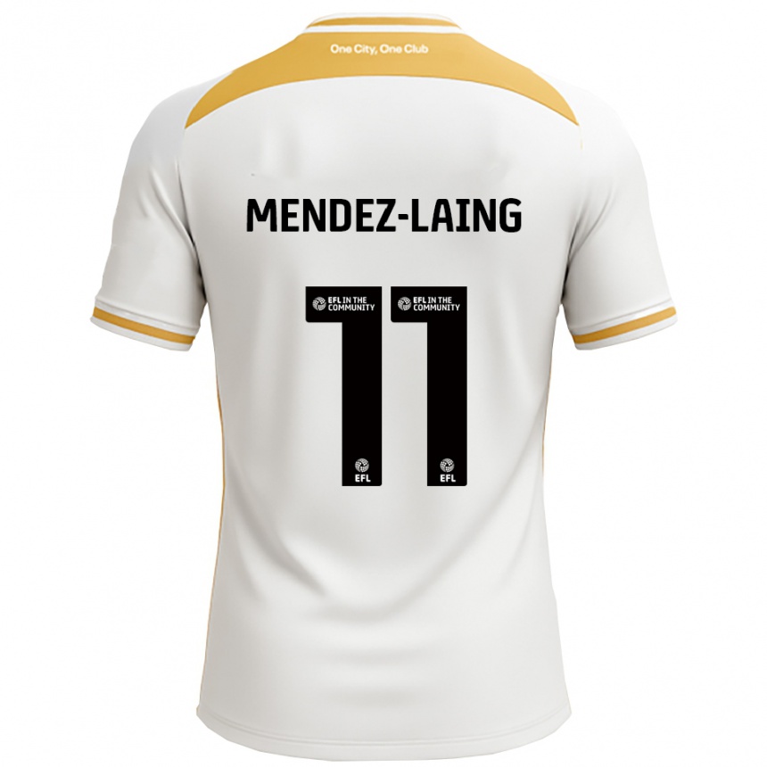גברים כדורגל נת׳ניאל מנדז-לאינג #11 לבן זהב ג'רזי ביתית 2025/26 גברים כדורגל נת׳ניאל מנדז-לאינג #11 לבן זהב ג'רזי ביתית 2025/26